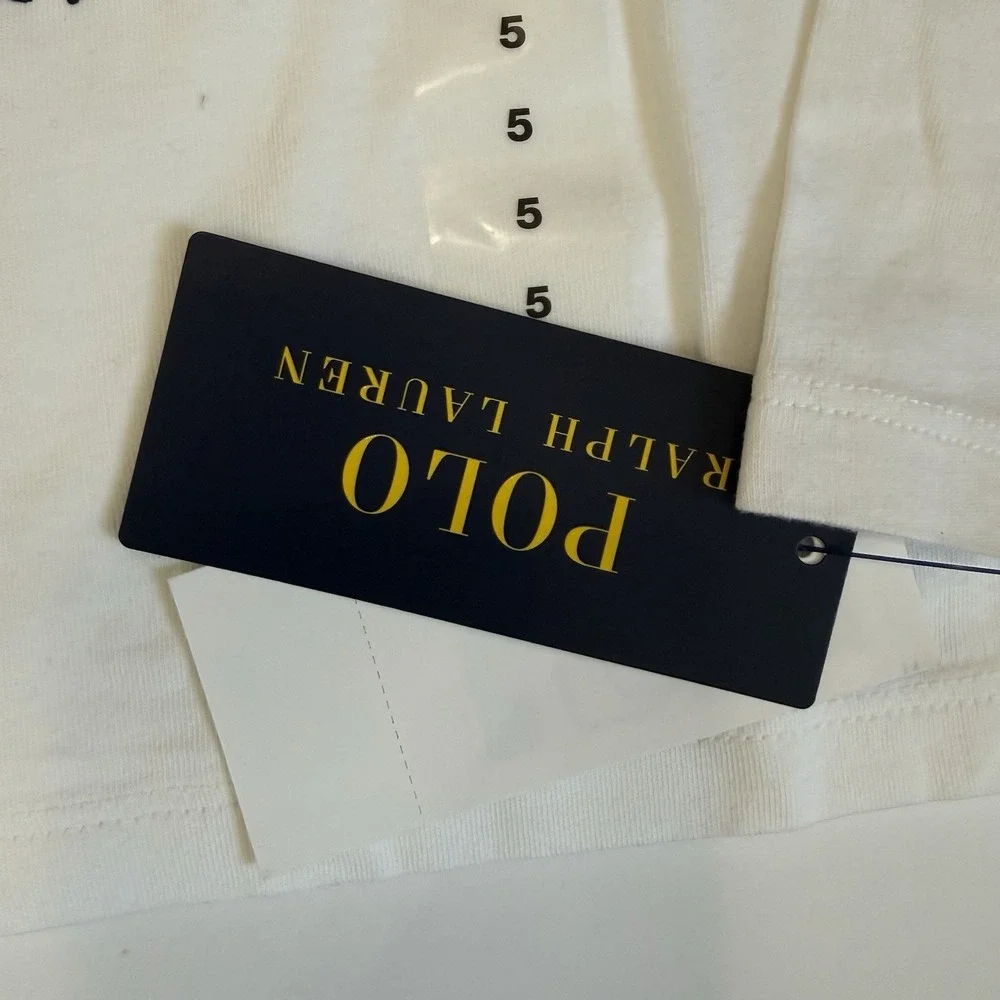 NWT Polo Ralph Lauren Polo Bear Long Sleeve Shirt Girls Size 5 White Preppy - Picture 4 of 8